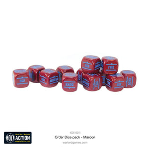 Bolt Action Order Dice Maroon New - Tistaminis