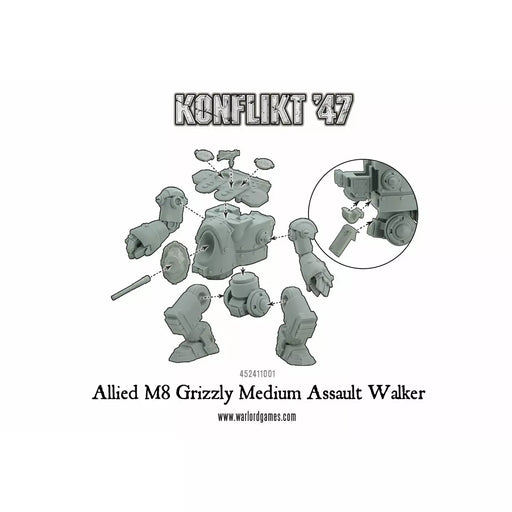 Bolt Action: Konflikt '47 - Allied Grizzly Medium Walker New - Tistaminis