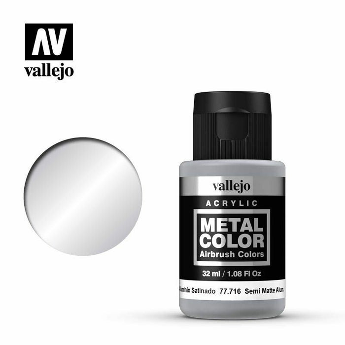 Vallejo Metal Colour Paint Semi Matte Aluminium 32 ml (77.716) - Tistaminis