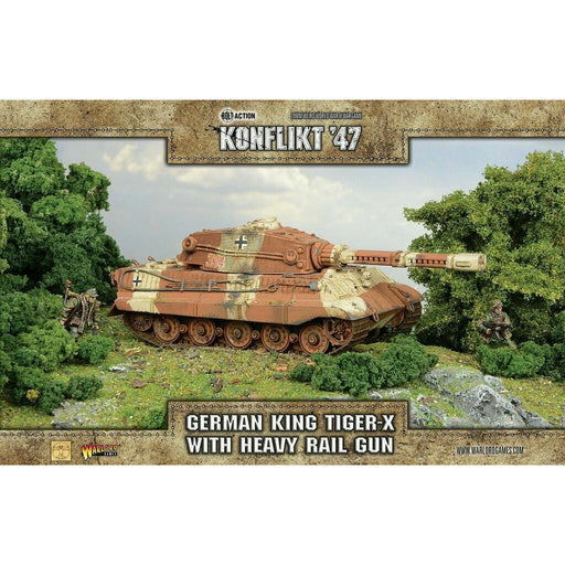 Bolt Action: Konflikt '47 - German King Tiger-X with Heavy Rail Gun New - TISTA MINIS