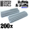 Green Stuff World 200x Resin Bullets and Shells New - TISTA MINIS
