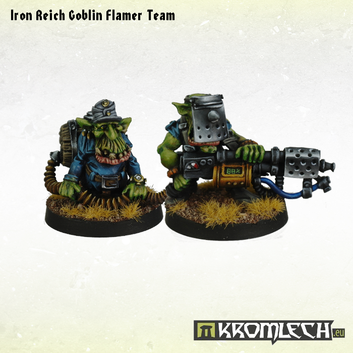 Kromlech Iron Reich goblin Flamer Team New - TISTA MINIS