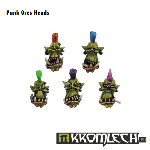 Kromlech Punk Orcs Heads New - TISTA MINIS