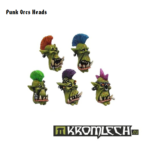 Kromlech Punk Orcs Heads New - TISTA MINIS