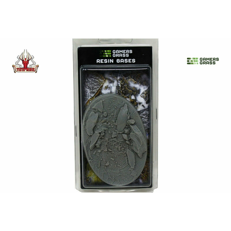 Gamers Grass Rocky Fields Resin Bases Oval 105mm (x1) New - TISTA MINIS