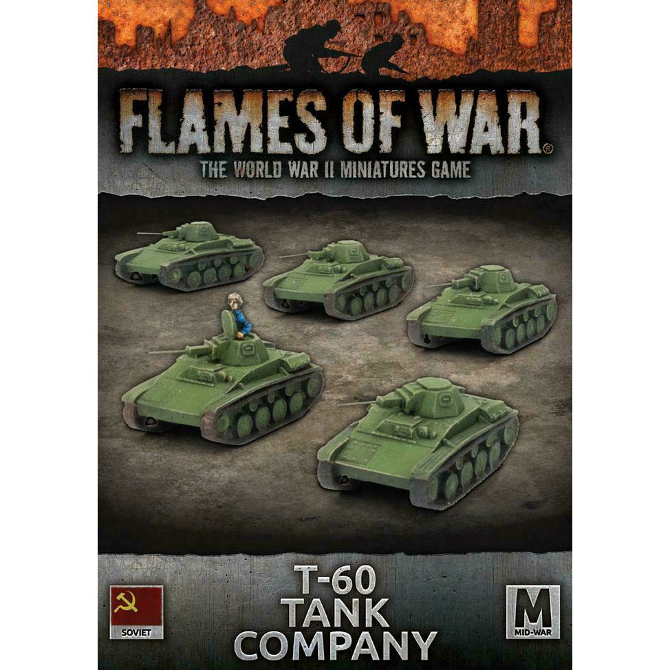 Flames of War Mid War Soviet T-60 Tank Company (x5) New - TISTA MINIS