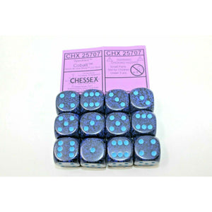 Chessex Dice 16mm D6 (12 Dice) Speckled Colbalt CHX25707 | TISTAMINIS