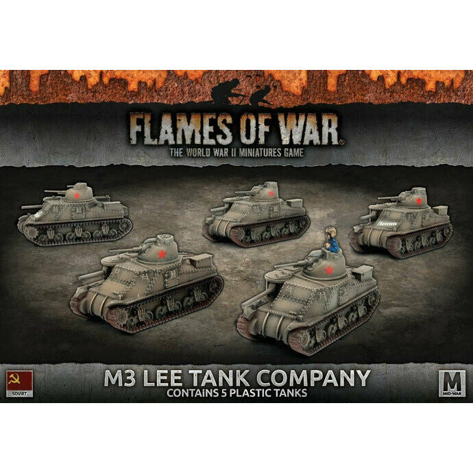 Flames of War Mid War Soviet M3 Lee Tank Company (x5 Plastic) New - TISTA MINIS