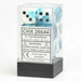 Chessex Dice Gemini: 12D6 White-Teal/Black New - TISTA MINIS