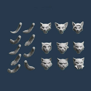 Artel Miniatures Catfolk Head and Tails Set#1 (Cat-like)  New - Tistaminis