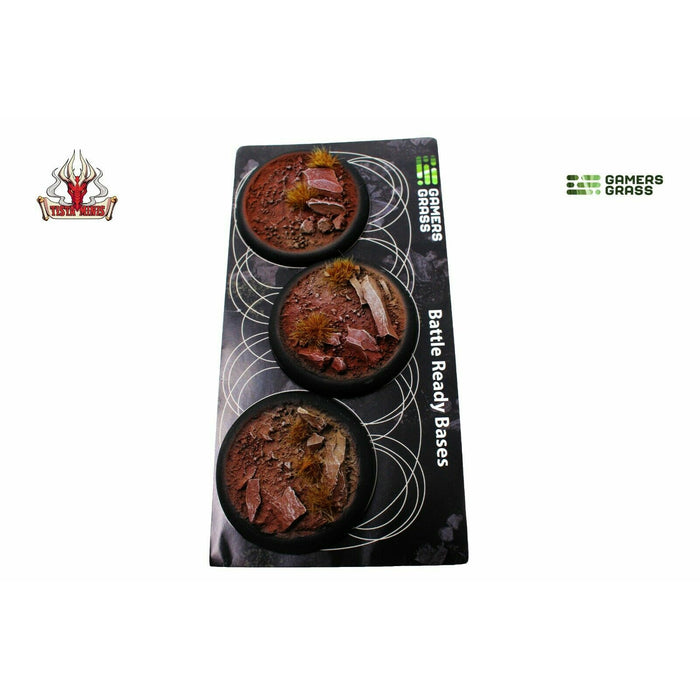 Gamers Grass Badlands Bases Round Lip 50mm (x3) - TISTA MINIS