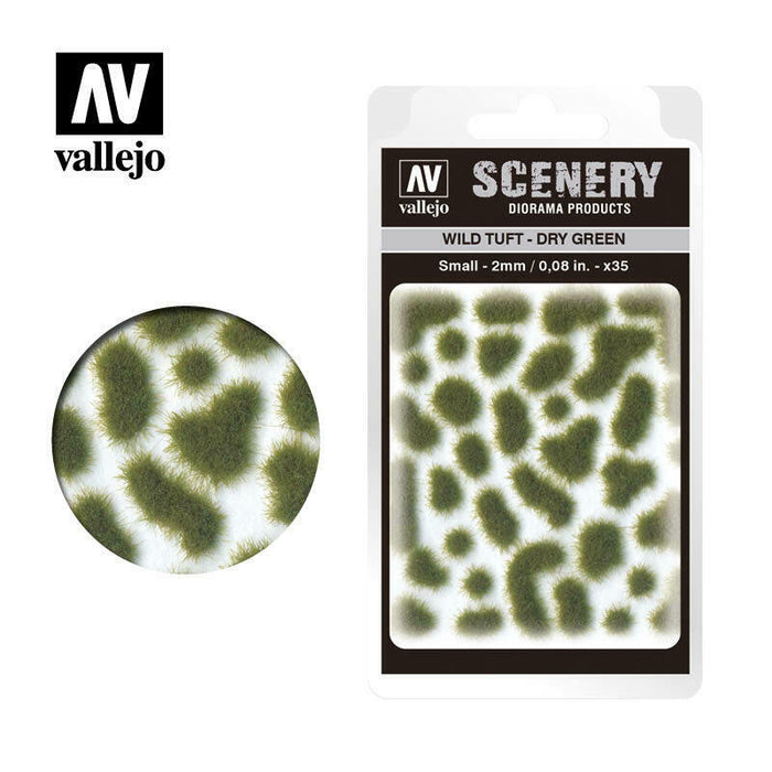 Vallejo WILD TUFT DRY GREEN SMALL, 2MM, 35 UNITS Tuft - TISTA MINIS