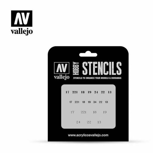 Vallejo SOVIET NUMBERS WWII 1/35 Airbrush Stencil - TISTA MINIS