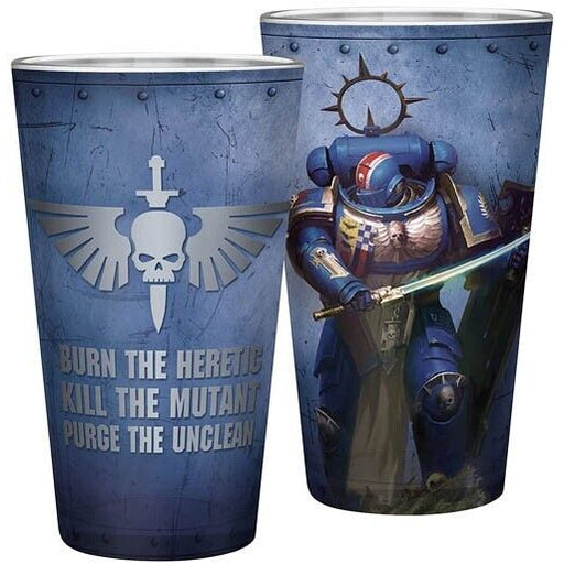 WARHAMMER 40K LARGE GLASS ULTRAMARINE 14 OZ Pre-Order - Tistaminis