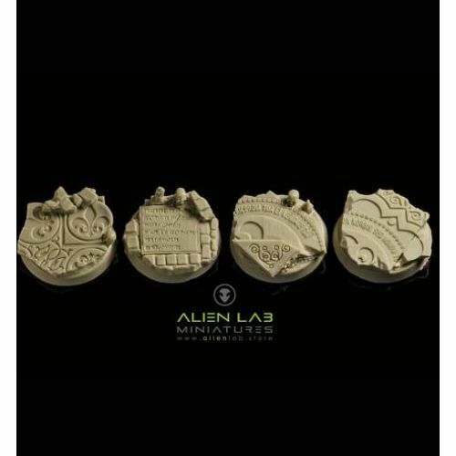 Alien Lab Miniatures TEMPLE RUINS ROUND BASES 32MM #2 New - Tistaminis