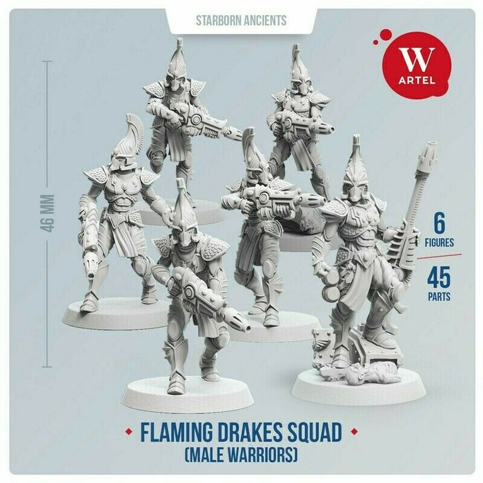 Artel Miniatures - Flaming Drakes Squad with Leader 28mm New - TISTA MINIS