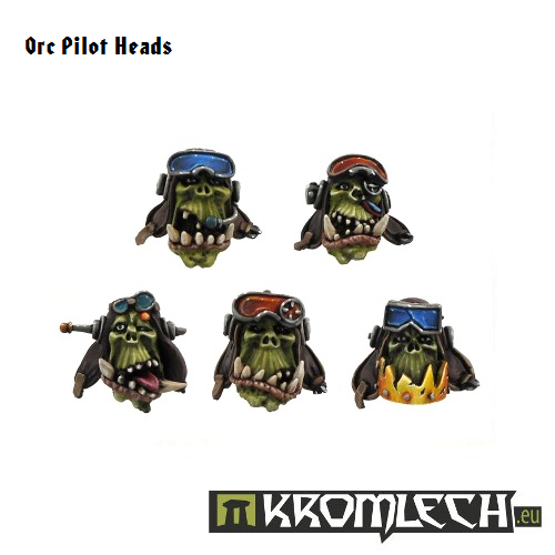 Kromlech Orc Pilot Heads New - TISTA MINIS