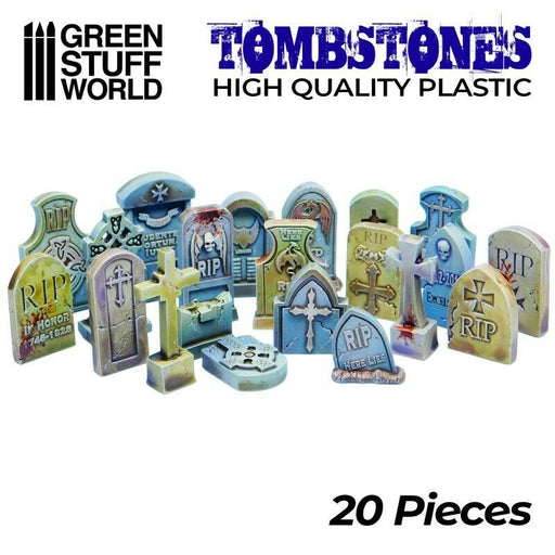 Green Stuff World 20x Gravestones Plastic Set New - TISTA MINIS