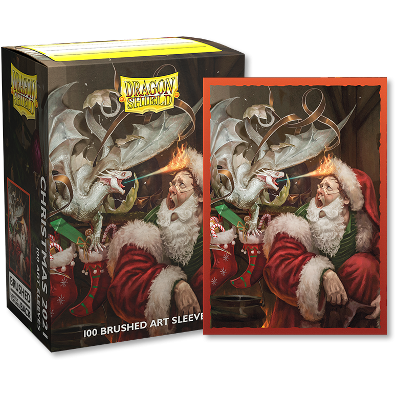 Dragon Shield Sleeves Limited Edition Brushed Art: Christmas Dragon 2021 (100) - Tistaminis