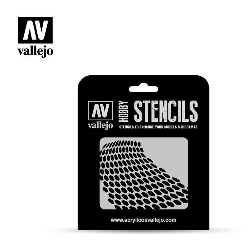 Vallejo DISTORTED HONEYCOMB Airbrush Stencil - TISTA MINIS