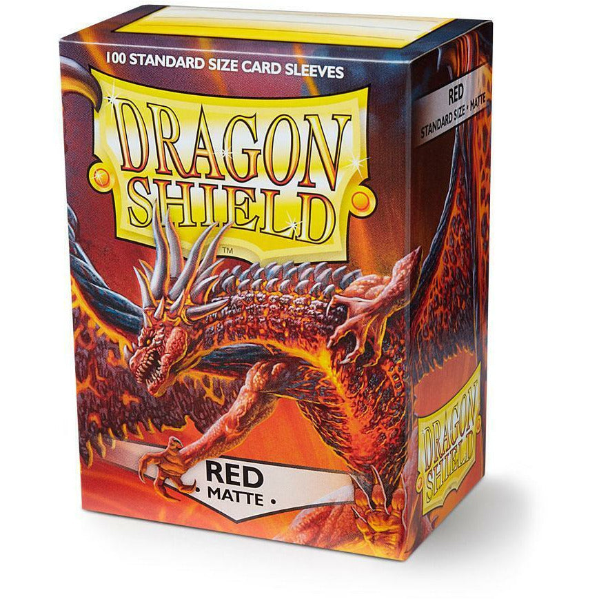 Dragon Shield Sleeves Matte Red (100) - Standard Size New - Tistaminis