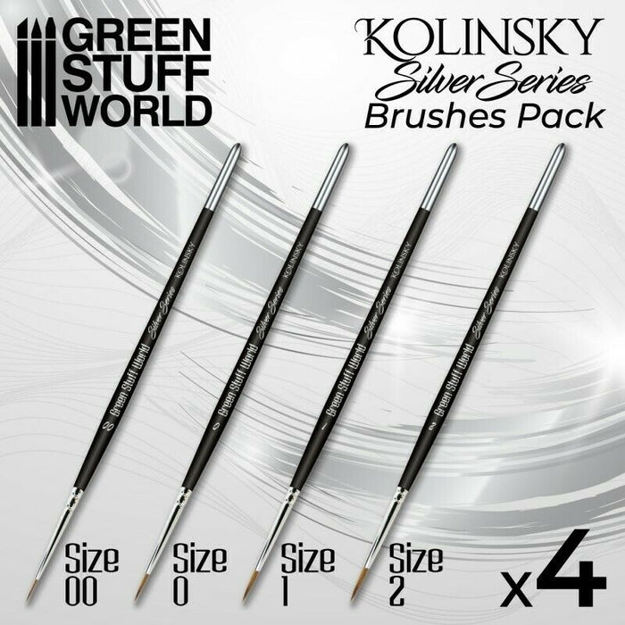 Green Stuff World SILVER SERIES Kolinsky Brush Set New - TISTA MINIS