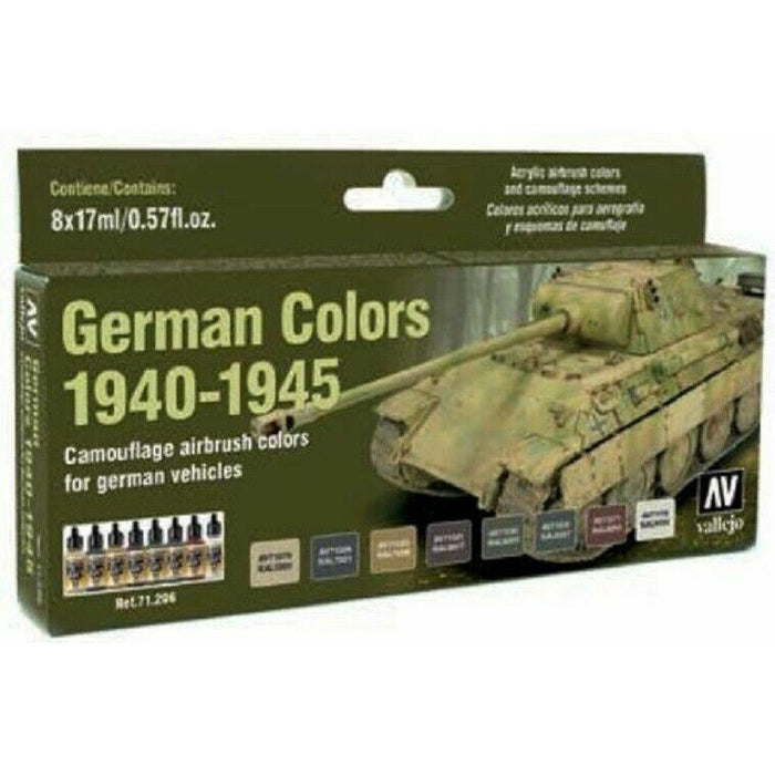 Vallejo VAL71206 GERMAN COLORS 1940-1945 MODEL AIR (8 COLOR SET) Paint Set New - TISTA MINIS