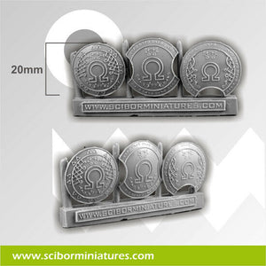 Scibor Miniatures Omega Shields (3) New - TISTA MINIS