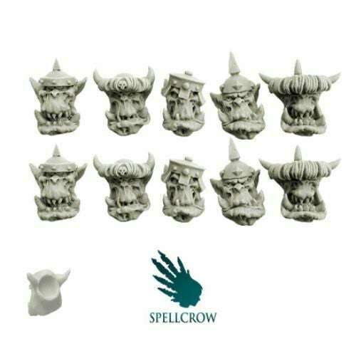 Spellcrow Orcs Armoured Heads- SPCB5101 - TISTA MINIS