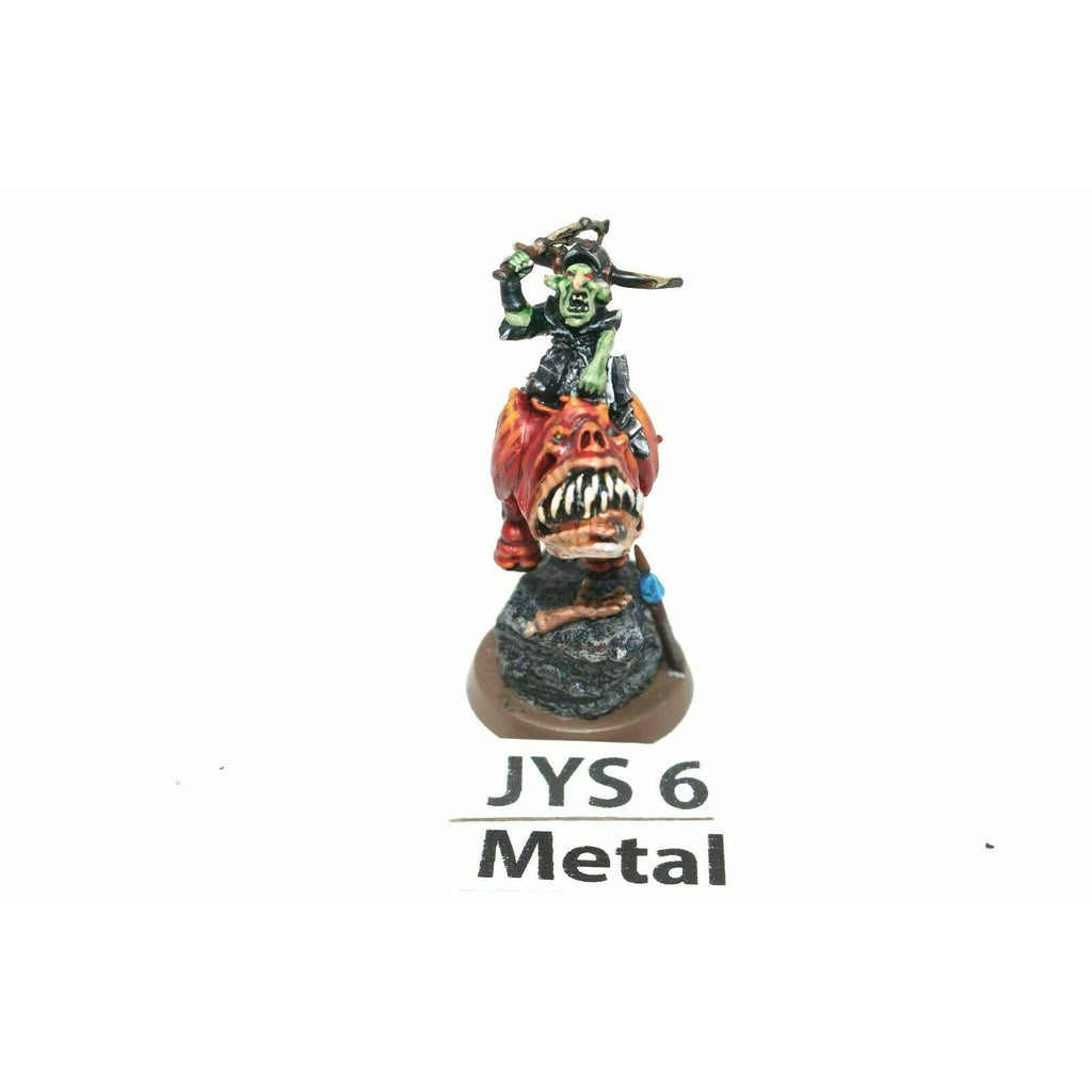 Warhammer Orcs And Goblins Goblin Warboss On Cave Squig Well Painted Metal JYS6 - Tistaminis