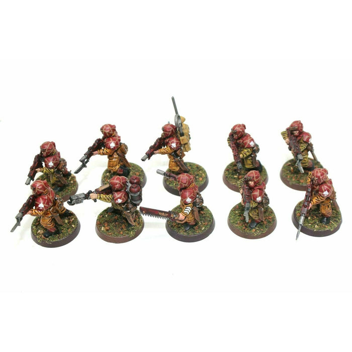 Warhammer Imperial Guard Cadian Shock Troopers With Flamer Well Painted JYS16 - Tistaminis