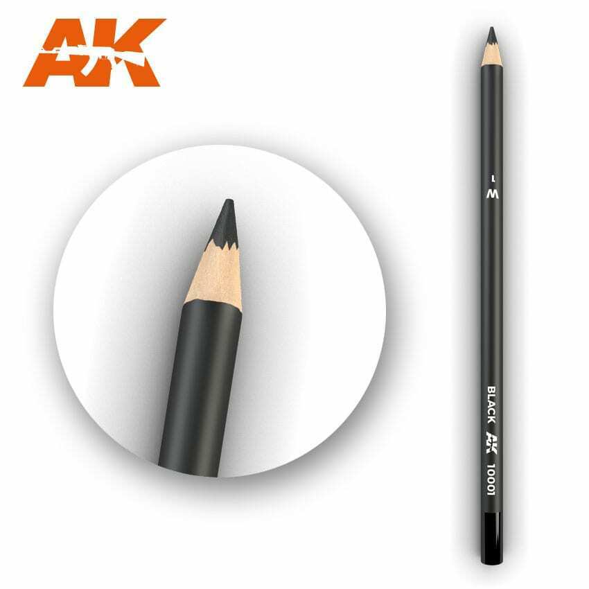 AK Interactive Watercolor Pencil Black New - TISTA MINIS