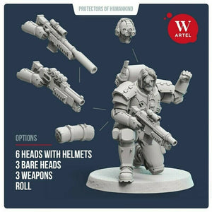 Artel Miniatures - Scout`n`Recon Squad with Heavy Weapon Specialist 32mm New - TISTA MINIS