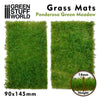 Green Stuff World Grass Mat Cutouts - Ponderosa Green Meadow New - TISTA MINIS