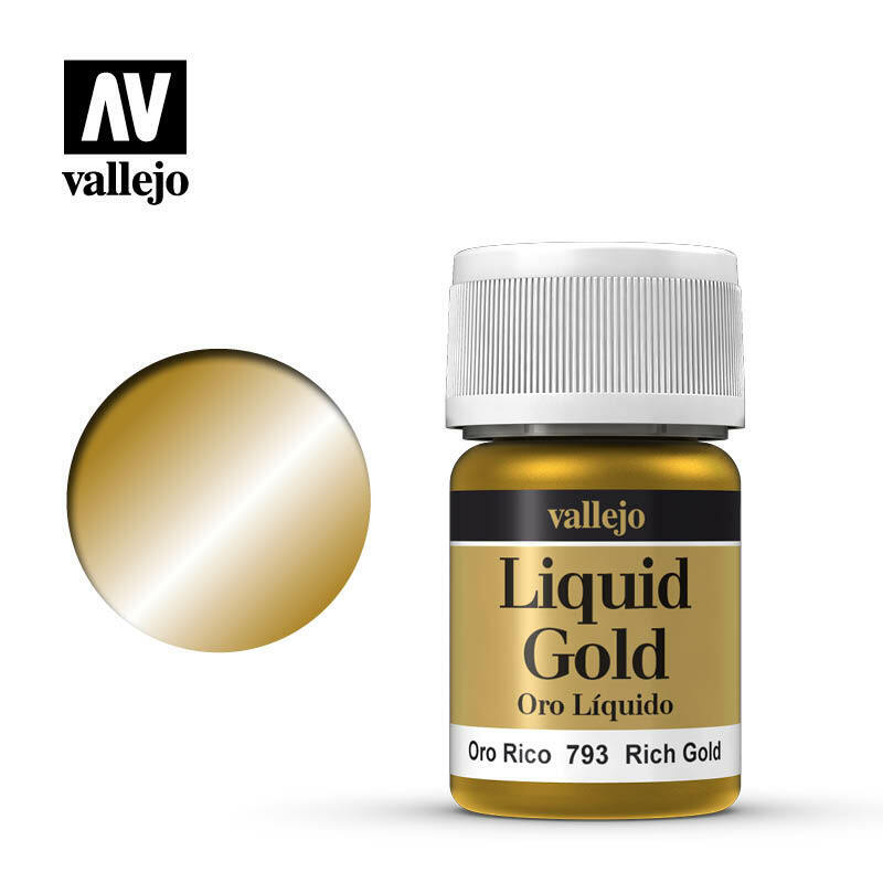 Vallejo Metal Colour Paint - Rich Gold 35ml (70.793) - Tistaminis
