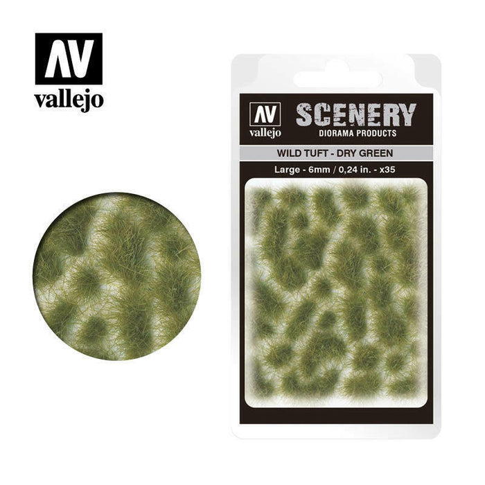 Vallejo WILD TUFT DRY GREEN LARGE, 6MM, 35 UNITS Tuft - TISTA MINIS