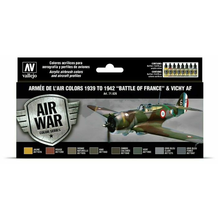 Vallejo ARMEE DE L'AIR COLORS 1939-1942 BATTLE OF FRANCE VICHY AF Paint Set New - TISTA MINIS