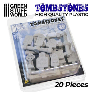 Green Stuff World 20x Gravestones Plastic Set New - TISTA MINIS