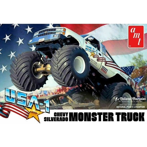 AMT1252 USA-1 CHEVY SILVERADO MONSTER TRUCK (1/25) New - Tistaminis