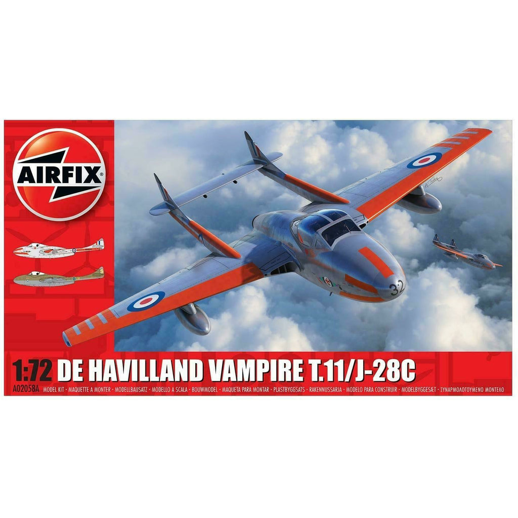Airfix DEHAVILLAND VAMPIRE T.11 J-28C AIR02058A (1/72) New - TISTA MINIS