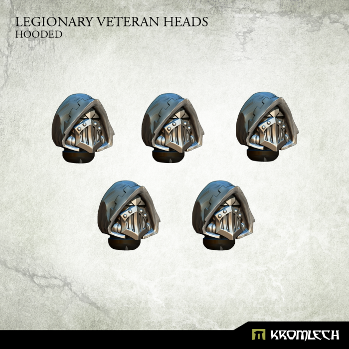 Kromlech Legionary Veteran Heads: Hooded (5) New - TISTA MINIS