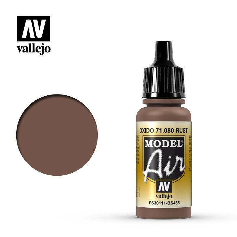 Vallejo Model Air Paint Rust (6/Bx) (71.080) - Tistaminis