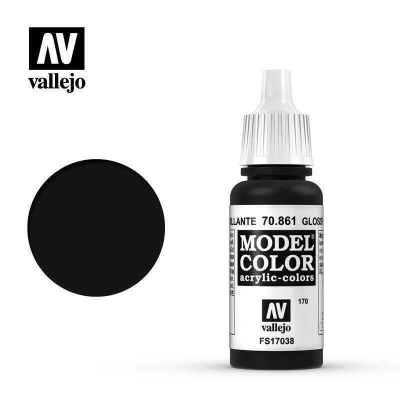 Vallejo Model Colour Paint Glossy Black (70.861) - Tistaminis