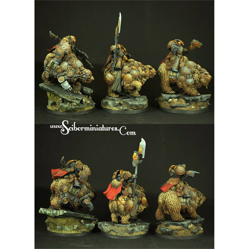 Scibor Miniatures 28mm Celtic SF Bears Riders set (3) New - TISTA MINIS