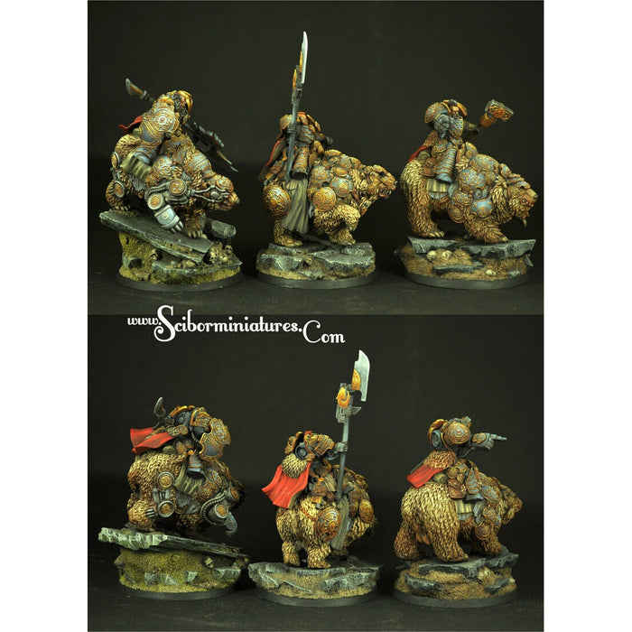 Scibor Miniatures 28mm Celtic SF Bears Riders set (3) New - TISTA MINIS