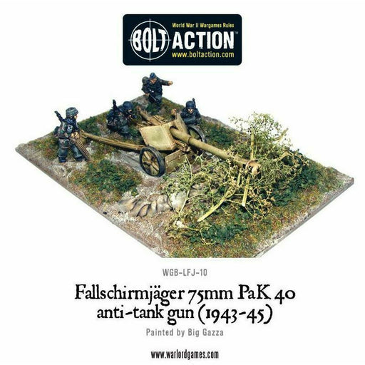 Bolt Action Fallschirmjager 75mm PaK 40 Anti-Tank Gun (1943-45) New - TISTA MINIS