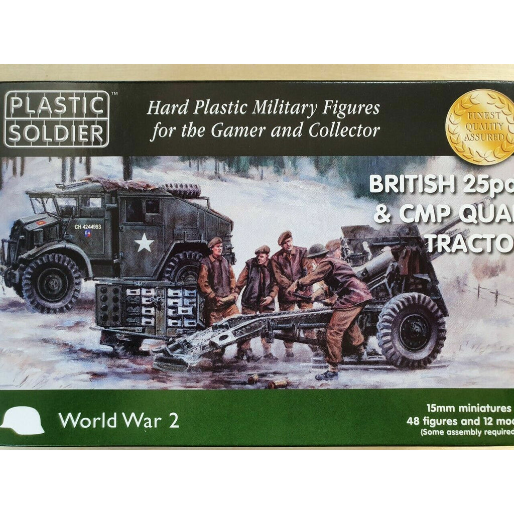 Plastic Soldier Company 15MM BRITISH 25 PDR AND CMP QUAD TRACTOR New - TISTA MINIS