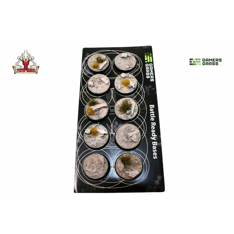 Gamers Grass Arid Steppe Bases Round 25mm (x10) - TISTA MINIS