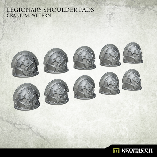 Kromlech Legionary Shoulder Pads: Cranium Pattern (10) New - TISTA MINIS