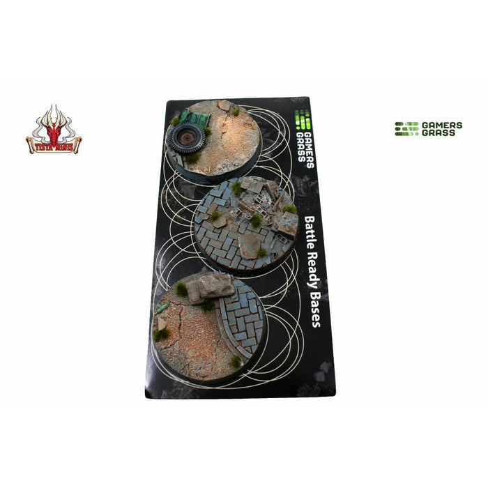 Gamers Grass Urban Warfare Bases Round 50mm (x3) - TISTA MINIS